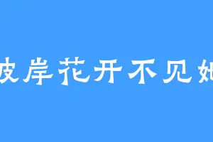彼岸花开不见她