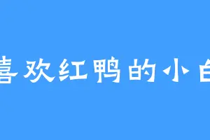 喜欢红鸭的小白