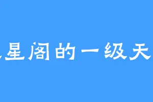 散星阁的一级天灾