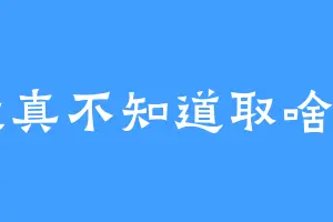 我真不知道取啥名