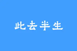 此去半生