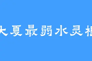 大夏最弱水灵根