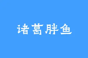 诸葛胖鱼
