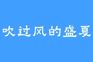 吹过风的盛夏