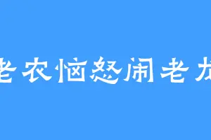 老农恼怒闹老龙