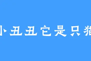 小丑丑它是只猫