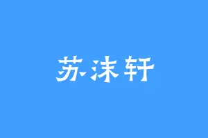 苏沫轩