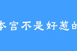 本宫不是好惹的