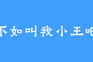 不如叫我小王吧