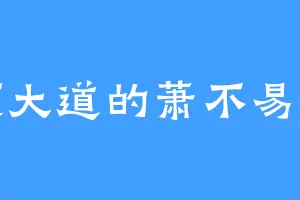 统领大道的萧不易公子