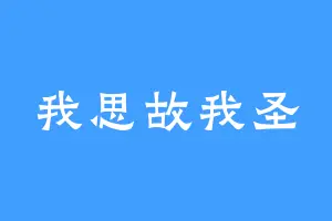 我思故我圣