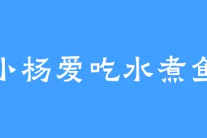 小杨爱吃水煮鱼