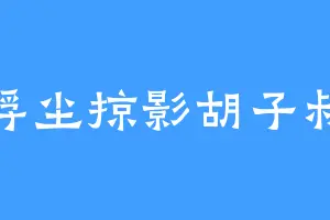 浮尘掠影胡子叔