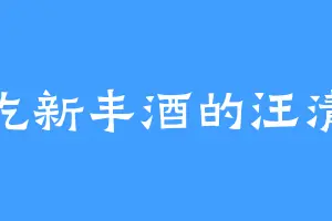 爱吃新丰酒的汪清泉