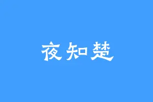 夜知楚