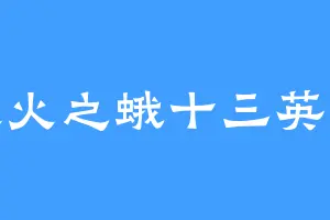 逐火之蛾十三英桀