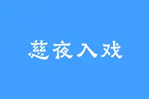 慈夜入戏